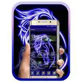 Free play online Neon Horse Dark Blue Theme APK