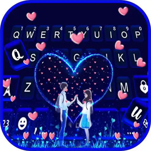 Play Neon Love Couple Keyboard Background APK