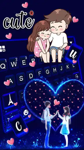 Play Neon Love Couple Keyboard Background as an online game Neon Love Couple Keyboard Background with UptoPlay