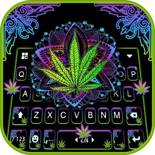 Play Neon Mandala Weed Keyboard Background APK