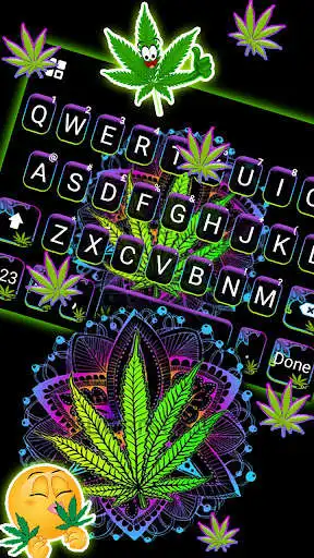 Play Neon Mandala Weed Keyboard Background as an online game Neon Mandala Weed Keyboard Background with UptoPlay