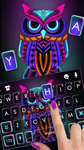 Play Neon Owl Keyboard Background as an online game Neon Owl Keyboard Background with UptoPlay