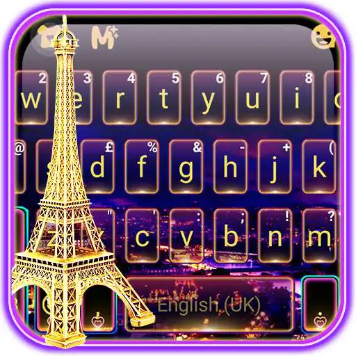 Play Neon Paris Night Tower Keyboard Theme APK