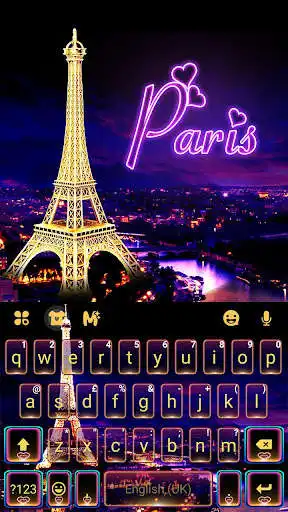 Play Neon Paris Night Tower Keyboard Theme  and enjoy Neon Paris Night Tower Keyboard Theme with UptoPlay