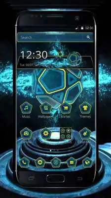 Play Neon Pentagon Blue Tech Theme