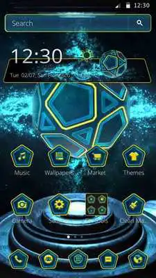 Play Neon Pentagon Blue Tech Theme