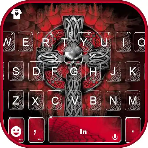 Play Neon Red Cross Keyboard Theme APK