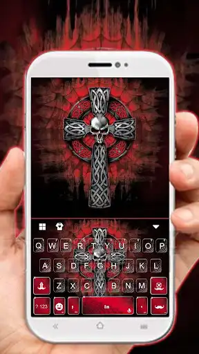 Play Neon Red Cross Keyboard Theme  and enjoy Neon Red Cross Keyboard Theme with UptoPlay