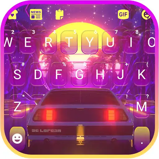 Play Neon Sunset Racing Keyboard Background APK