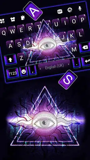 Play Neon Triangle Myth Keyboard Background as an online game Neon Triangle Myth Keyboard Background with UptoPlay