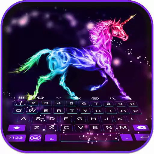 Free play online Neon Unicorn  Emoji Keyboard APK