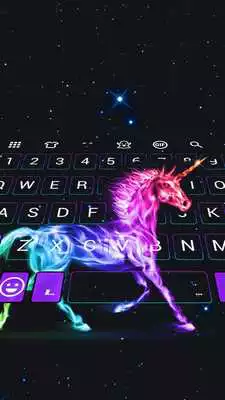 Play Neon Unicorn  Emoji Keyboard