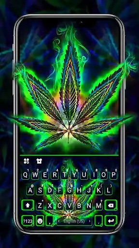 Play Neon Weed Illusion Keyboard Background  and enjoy Neon Weed Illusion Keyboard Background with UptoPlay