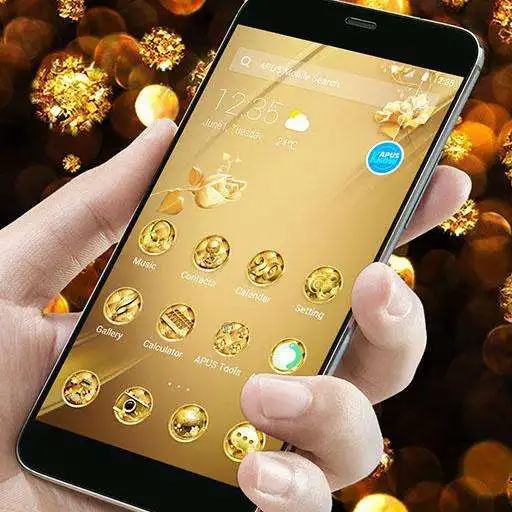 Run free android online New Golden Flower Business Style APUS luxury Theme APK