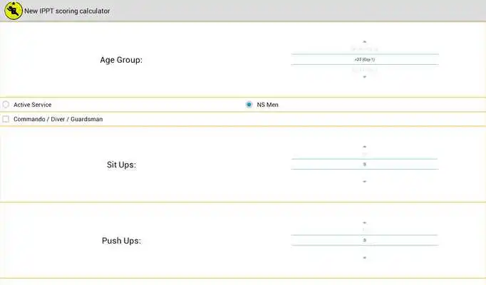 Play New IPPT Scoring Calculator