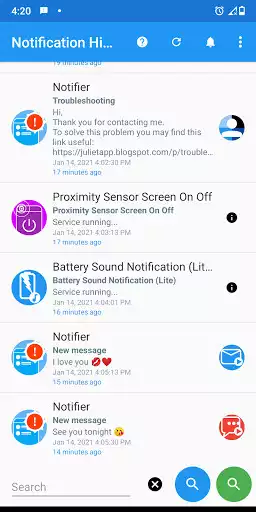 Play Notification History Log