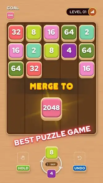 Play Number Merge Wood Puzzle as an online game Number Merge Wood Puzzle with UptoPlay