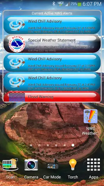 Play NWS Weather Alerts Widget