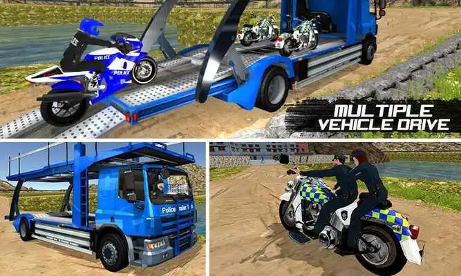 Play OffRoad Police Bike Transport