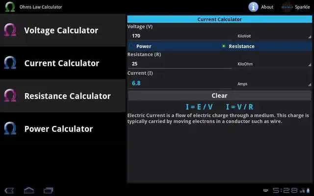 Play Ohms Law Calculator Tablet