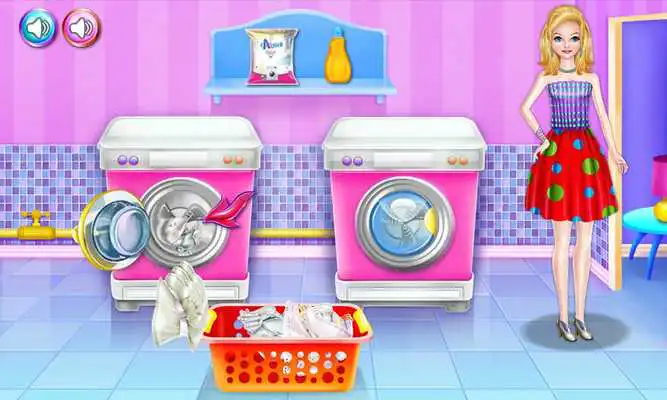 Play Olivias washing laundry game