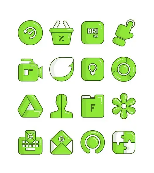 Play Olympia Lime Green - icon pack  and enjoy Olympia Lime Green - icon pack with UptoPlay