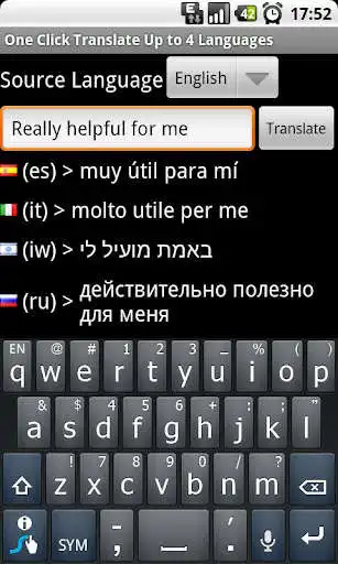Play One Click Translate 4 Langs.