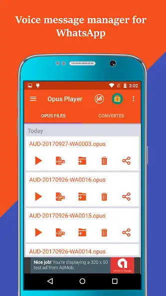 Play Opus Player: Manage your audio  voice messages  and enjoy Opus Player: Manage your audio  voice messages with UptoPlay