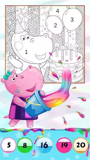 Play Painter Hippo: Coloring Book for Kids  and enjoy Painter Hippo: Coloring Book for Kids with UptoPlay