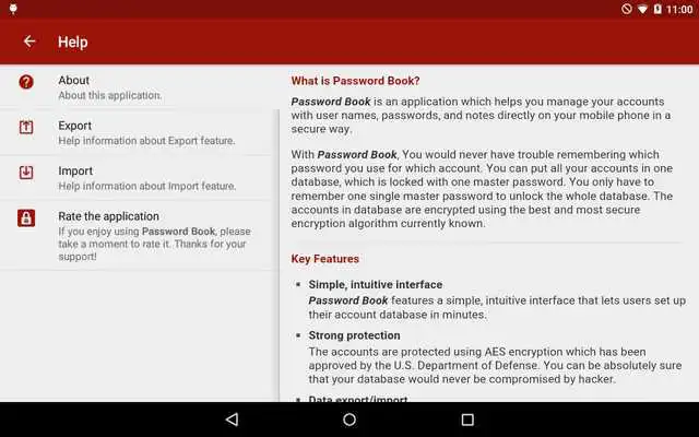 Play Password Book for Tablet