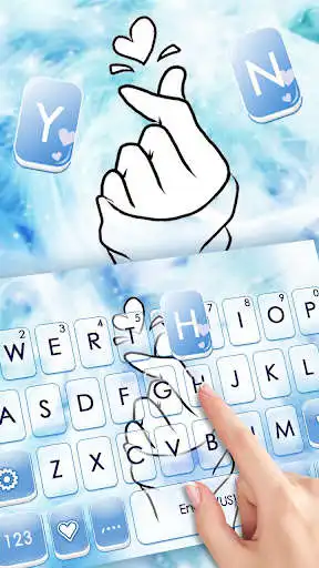 Play Pastel Blue Love Keyboard Theme as an online game Pastel Blue Love Keyboard Theme with UptoPlay