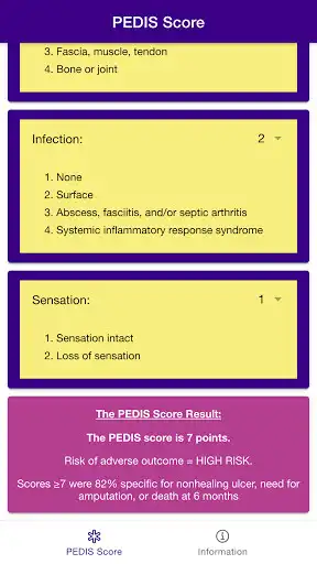 Play PEDIS Score Diabetes App - Diabetic Foot Ulcer as an online game PEDIS Score Diabetes App - Diabetic Foot Ulcer with UptoPlay