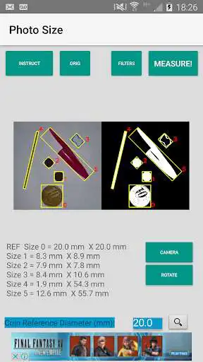 Play APK PHOTO SIZE RULER  and enjoy PHOTO SIZE RULER with UptoPlay com.exa.pgomes.photosize