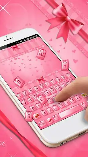 Play APK Pink Bow Keyboard Skin  and enjoy Pink Bow Keyboard Skin with UptoPlay emoji.keyboard.emoticonkeyboard