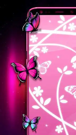 Play Pink Butterfly Live Wallpaper