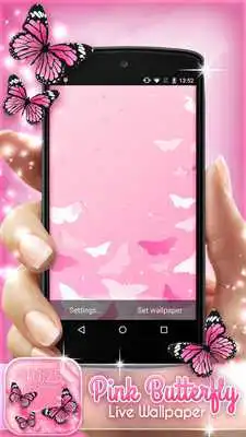 Play Pink Butterfly Live Wallpaper