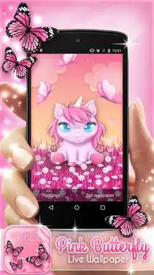 Play Pink Butterfly Live Wallpaper