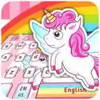 Free play online Pink cartoon cute unicorn keyboard  APK