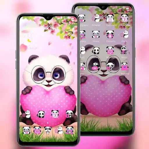 Play Pink Cartoon Panda Love theme as an online game Pink Cartoon Panda Love theme with UptoPlay