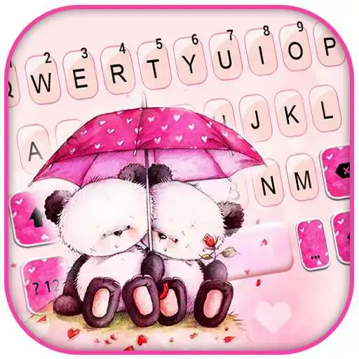 Play Pink Couple Bear Keyboard Background APK