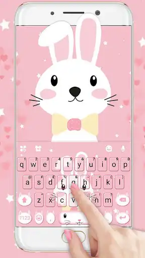 Play Pink Cute Bunny Keyboard Theme  and enjoy Pink Cute Bunny Keyboard Theme with UptoPlay