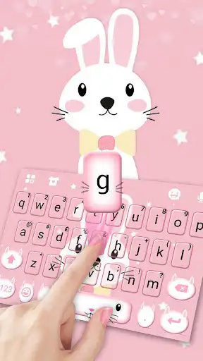 Play Pink Cute Bunny Keyboard Theme as an online game Pink Cute Bunny Keyboard Theme with UptoPlay