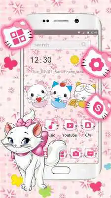 Play Pink Cute Cartoon kitty Launcher