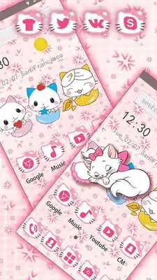 Play Pink Cute Cartoon kitty Launcher