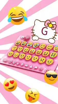 Play Pink Cute Kitty Bowknot Cartoon Keyboard Theme