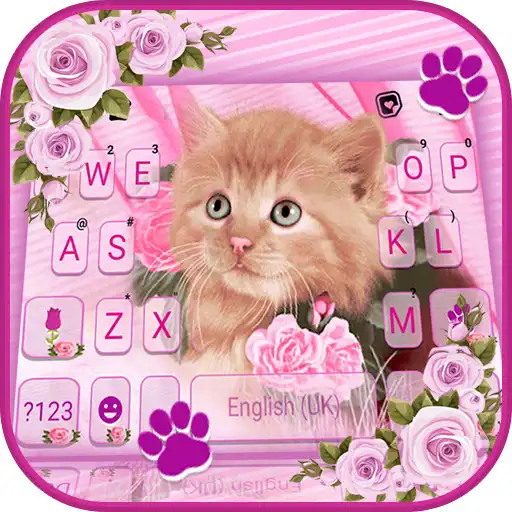 Play Pink Flower Kitty Keyboard Background APK