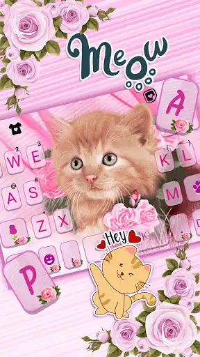 Play Pink Flower Kitty Keyboard Background as an online game Pink Flower Kitty Keyboard Background with UptoPlay