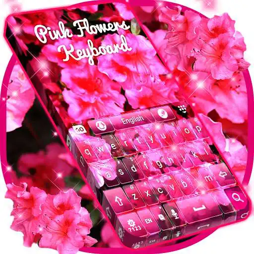 Free play online Pink Flowers Keyboard  APK