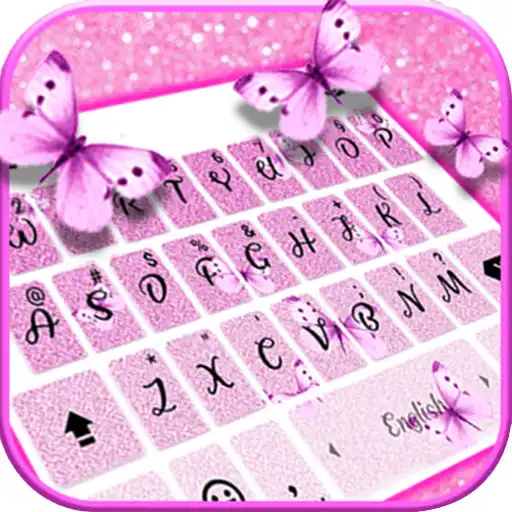 Play Pink Glitter Butterfly Keyboard Theme APK