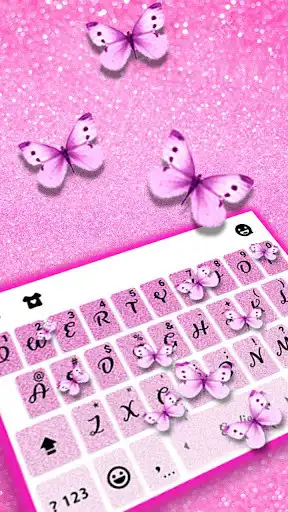 Play Pink Glitter Butterfly Keyboard Theme  and enjoy Pink Glitter Butterfly Keyboard Theme with UptoPlay